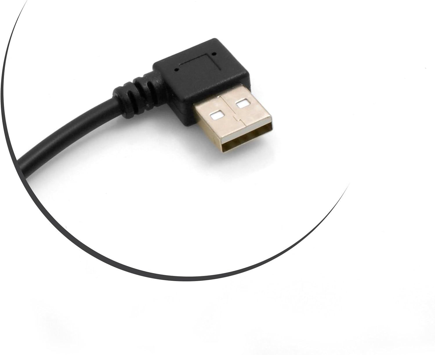 Mini USB Kabel 26 cm gewinkelt links/rechts schwarz Datenkabel Ladekabel