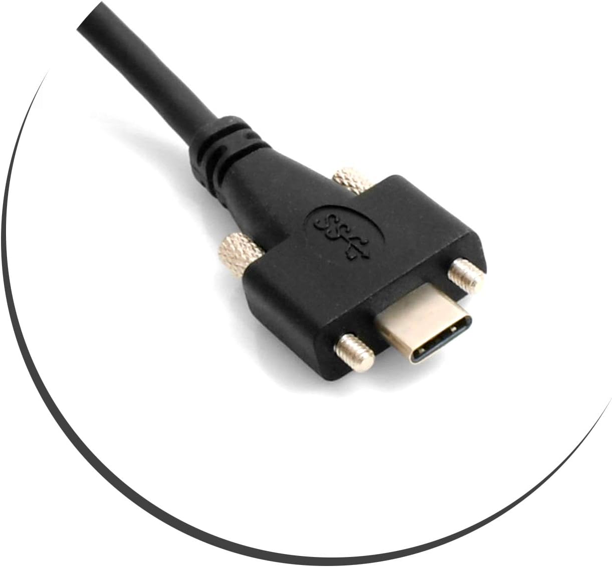 USB-Datenkabel USB 3.1 Typ C auf C 120 cm schwarz mit Feststellschraube