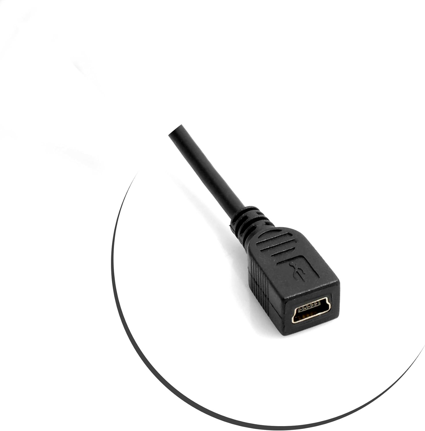 Mini USB Kabel gewinkelt links 25 cm schwarz Daten- und Ladekabel | SYSTEM-S