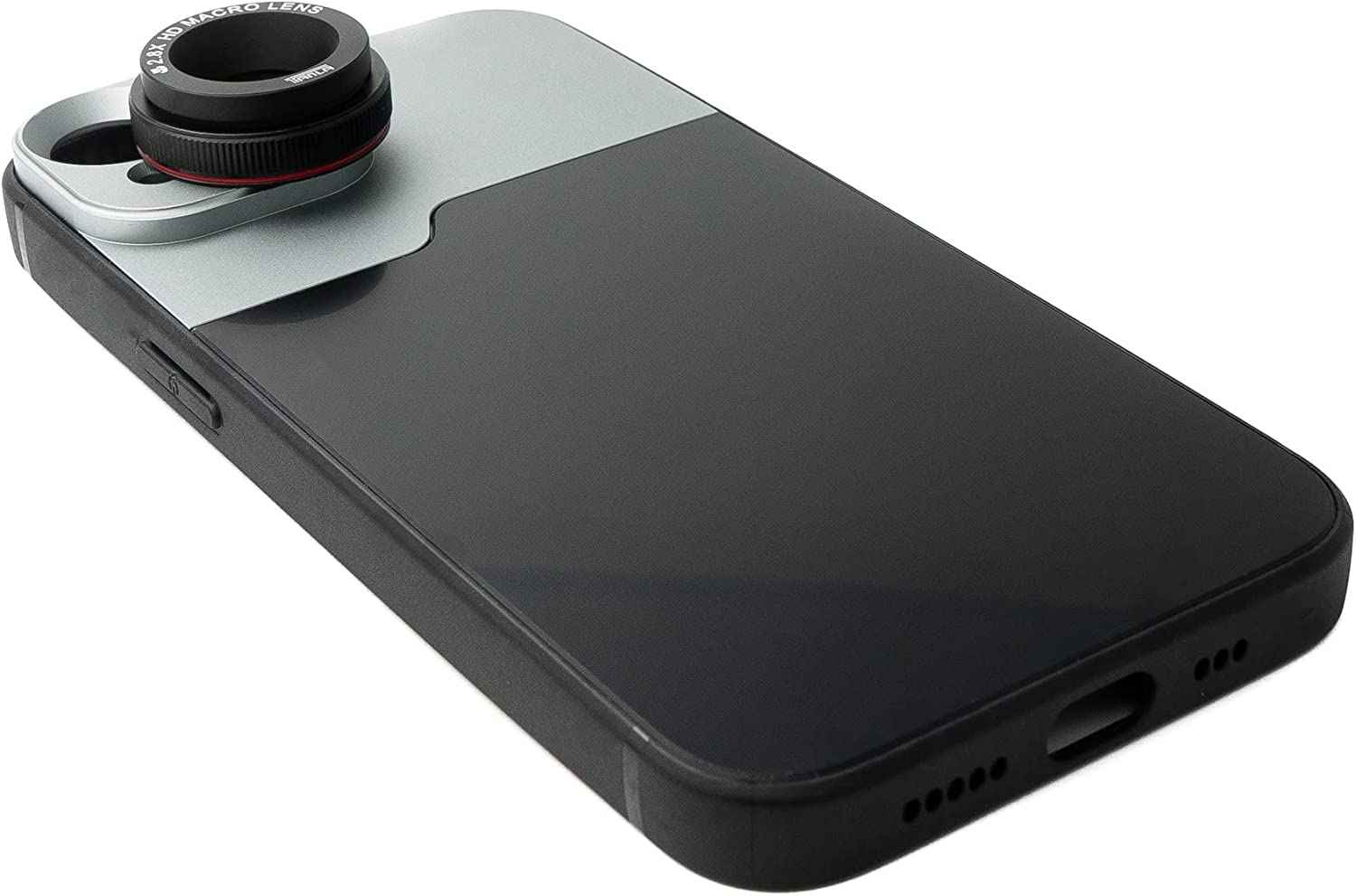 SYSTEM-S Makro Linse 2.8x HD Filter mit Hülle in Schwarz für iPhone 14