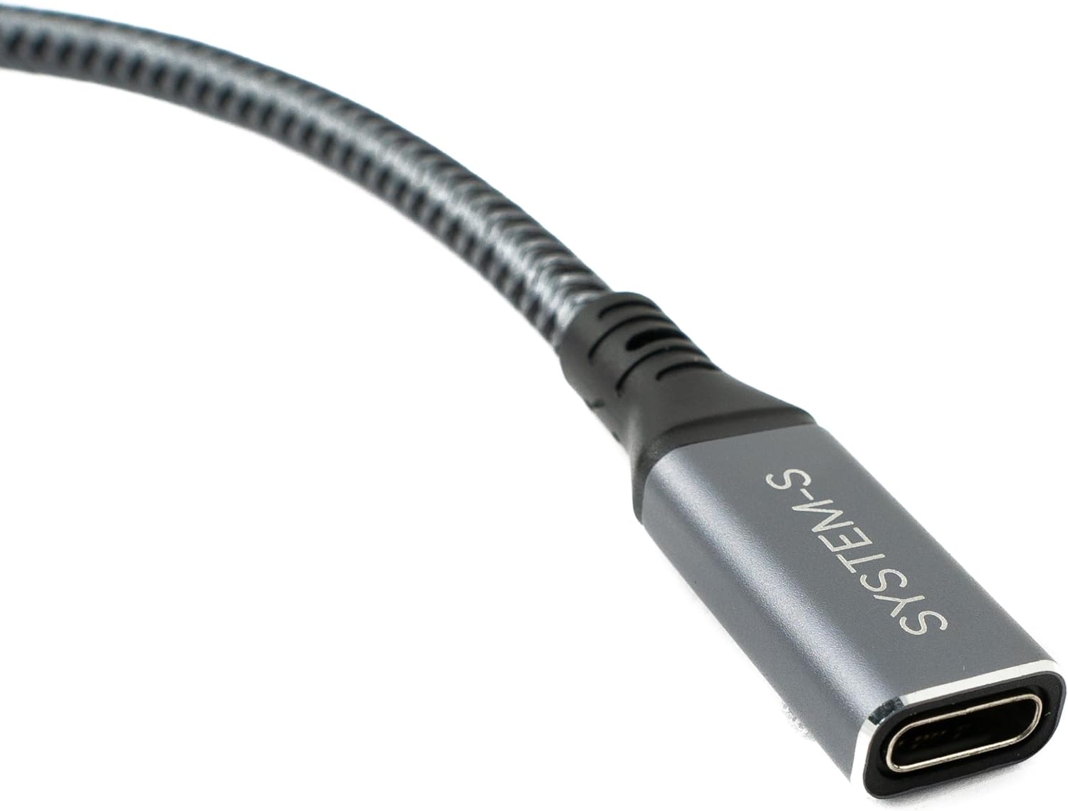 USB4-Kabel Typ C Stecker zu Buchse 50 cm geflochten 40 Gbit/s 240 W grau