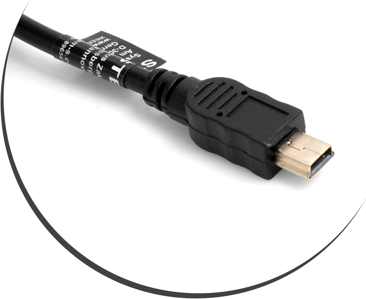 Mini USB 5Pin Kabel auf USB Typ A Buchse Panel Mount 50 cm schwarz | System-S