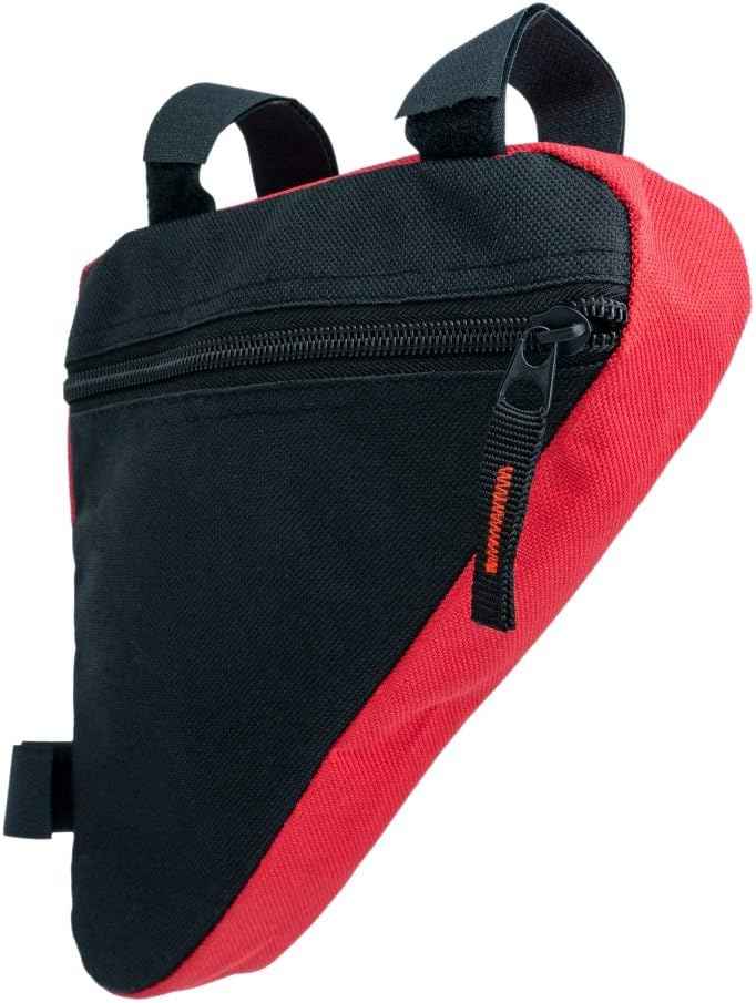 SYSTEM-S Fahrrad Tasche Befestigung in Schwarz Rot für Lampe Fahrradpumpe