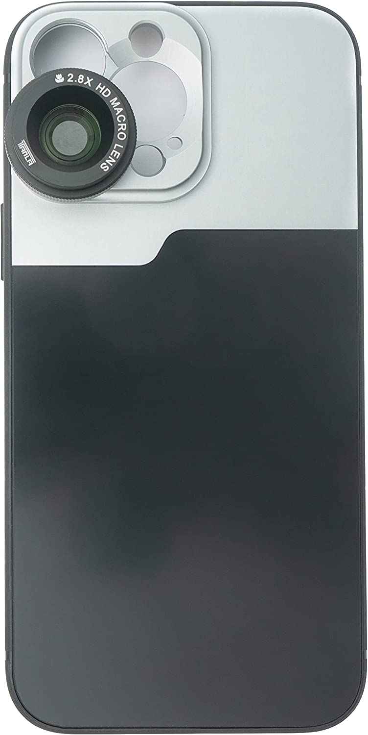 SYSTEM-S Makro Linse 2.8x HD Filter mit Hülle in Schwarz für iPhone 14 Pro Max