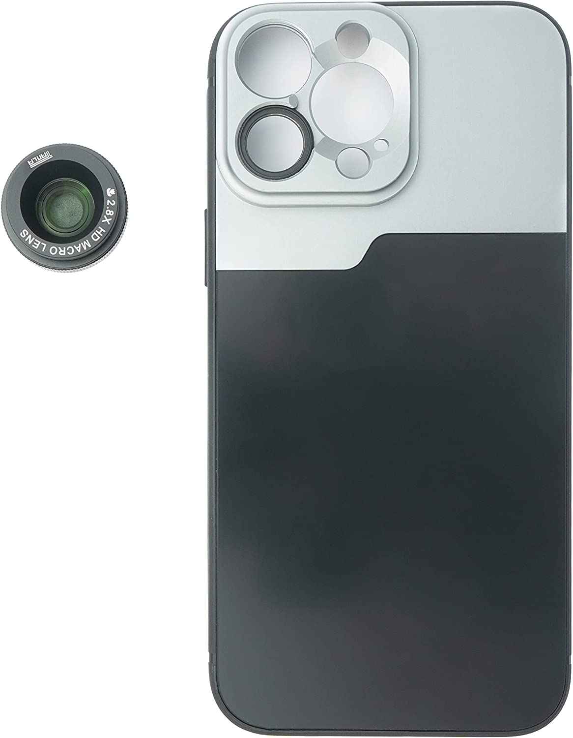 SYSTEM-S Makro Linse 2.8x HD Filter mit Hülle in Schwarz für iPhone 14 Pro Max
