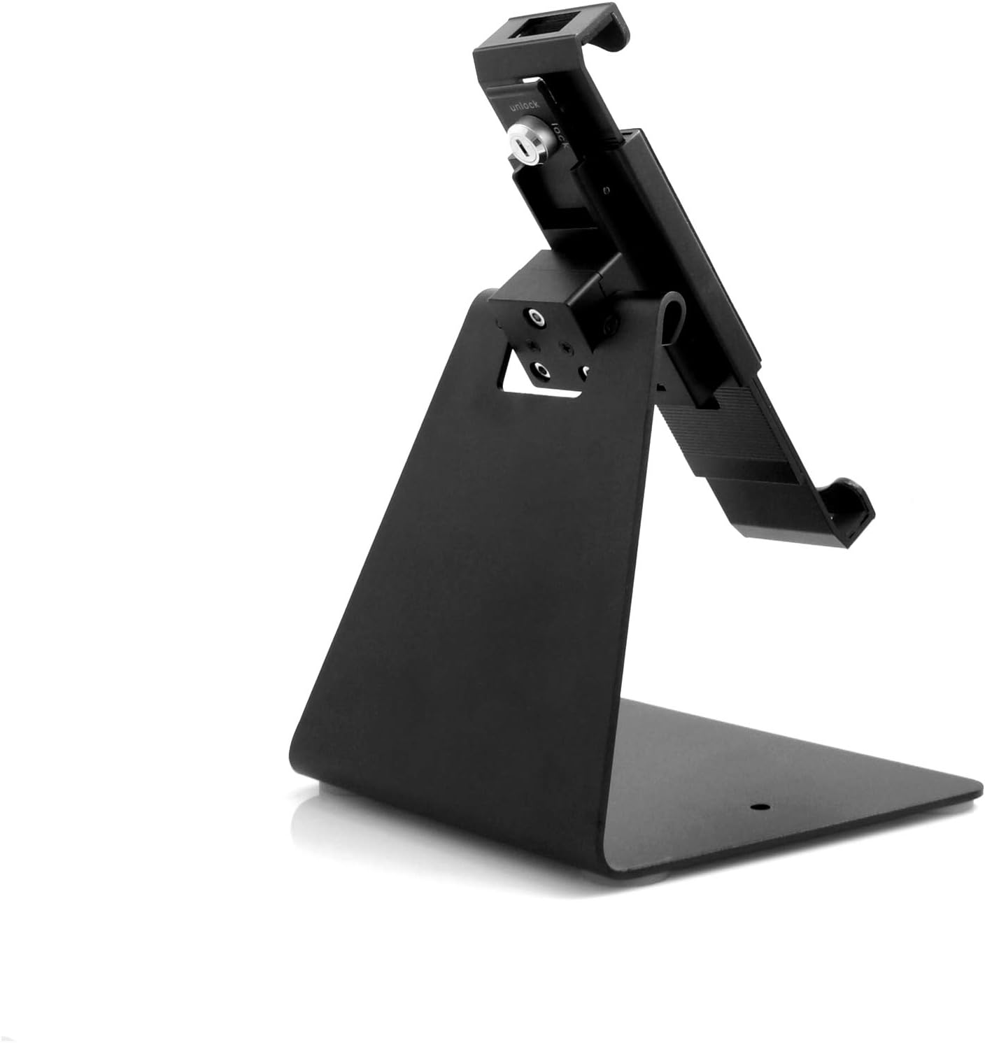 Tablet Tischhalterung abschließbar Metall schwarz 360° rotierbar 28 cm