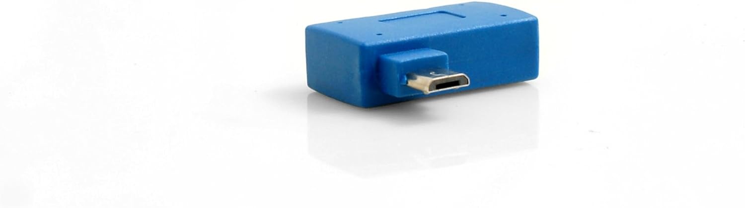 USB-Adapter OTG 90° links Micro USB auf USB A blau 3 cm | System-S