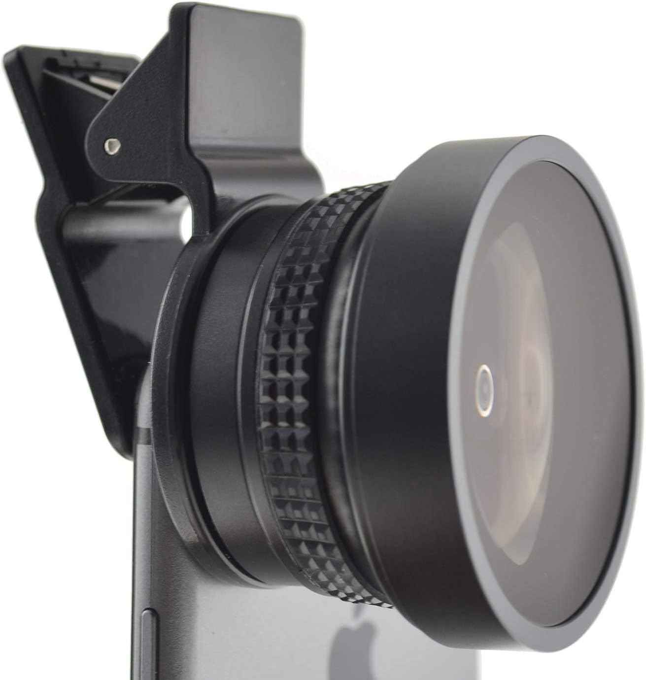 SYSTEM-S Fischaugen und Makro 37 mm Linse mit Clip und Schutztasche für Smartphone