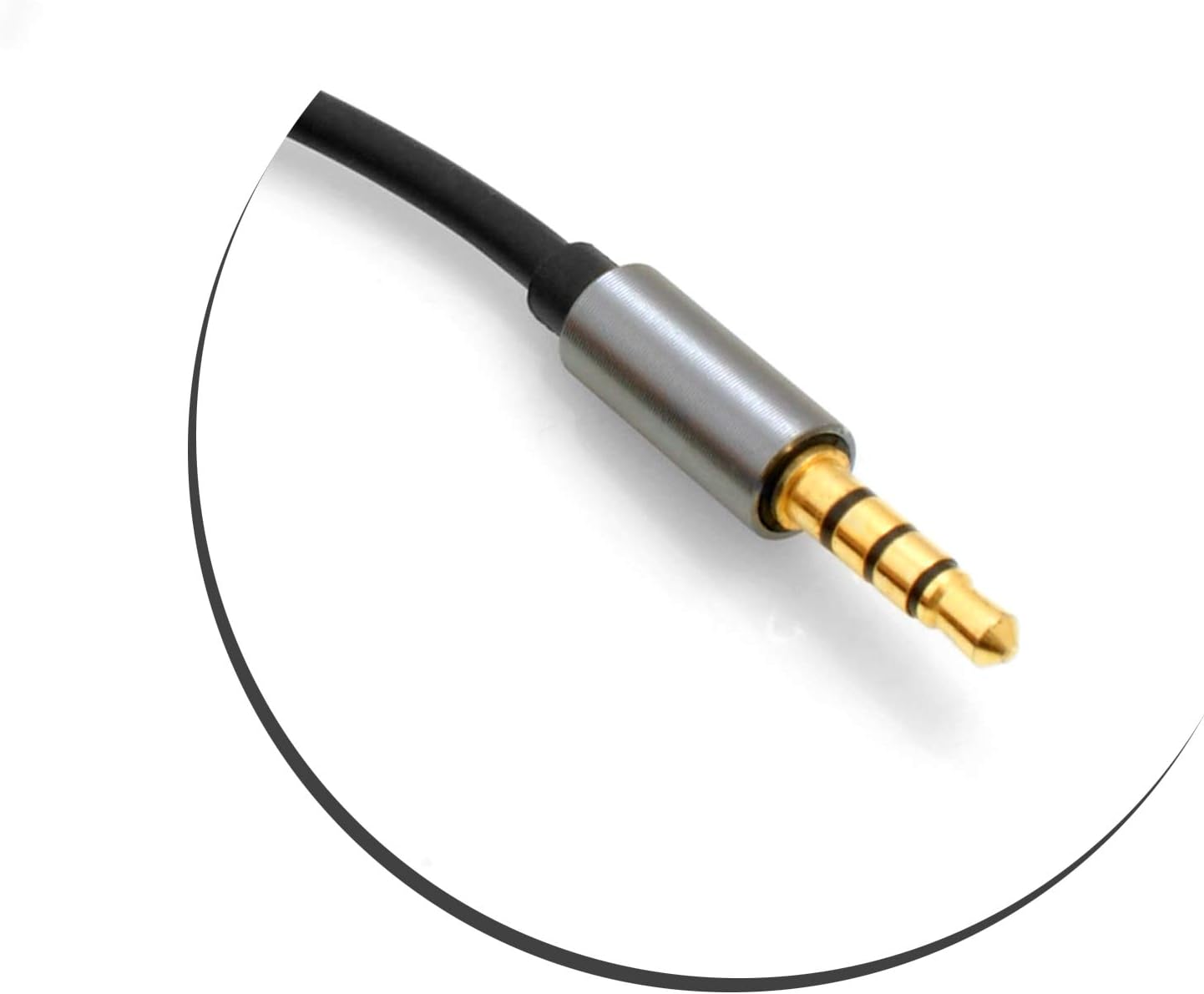 AUX-Kabel 3,5 mm Klinke 200 cm 4-polig vergoldet grau-metallic | System-S
