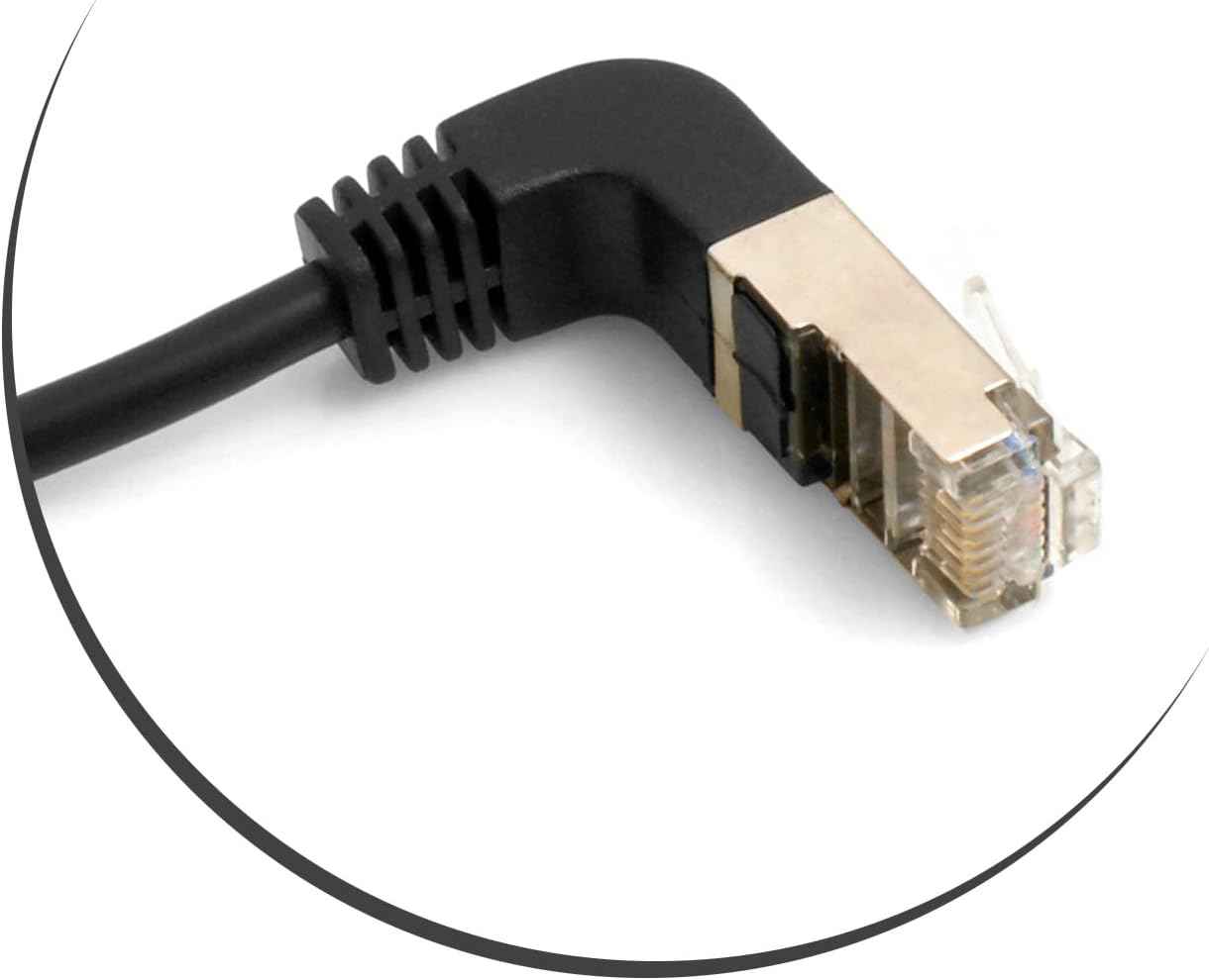 SYSTEM-S Ethernet Netzwerkabel RJ45 Aufwärtswinkel auf RJ45 Buchse Panel Mount  8P8C FTP STP UTP Cat 5e 29cm