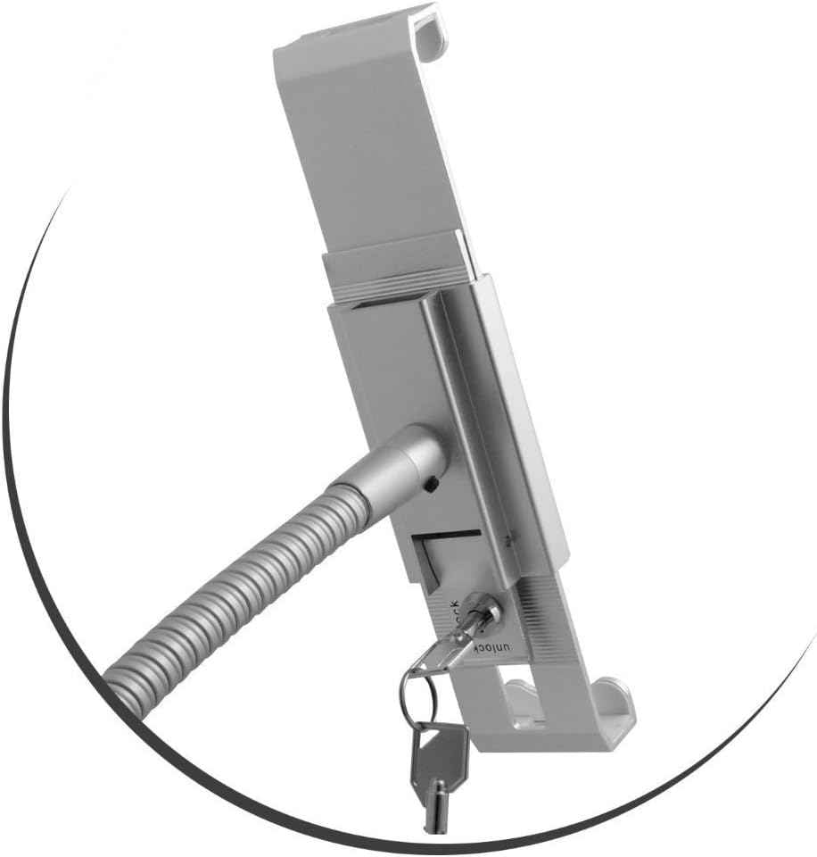 SYSTEM-S Abschließbarer Anti-Diebstahl Schwanenhals Tisch Halterung Showroom Halter mit Sicherheitsschloss für Tablet Pc 9.7-12,9 Zoll