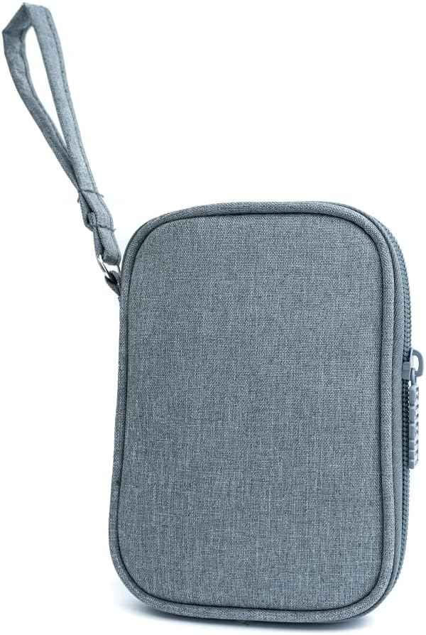 SYSTEM-S Schutztasche gepolstert Spritzwasser geschützt Tasche Case in Grau für Powerbank Kopfhörer