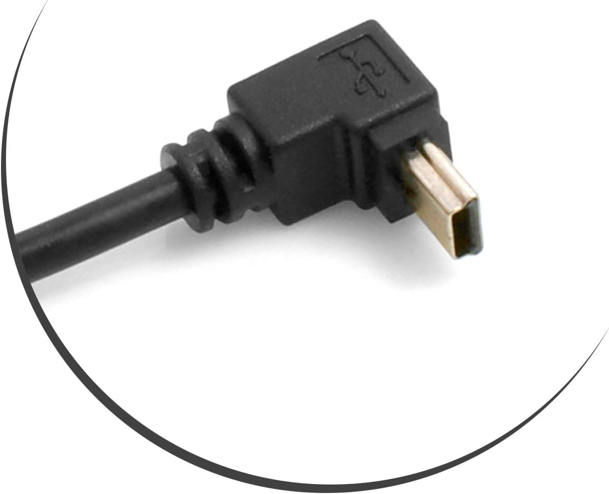 Mini USB Kabel abwärts gewinkelt 27 cm schwarz | System-S