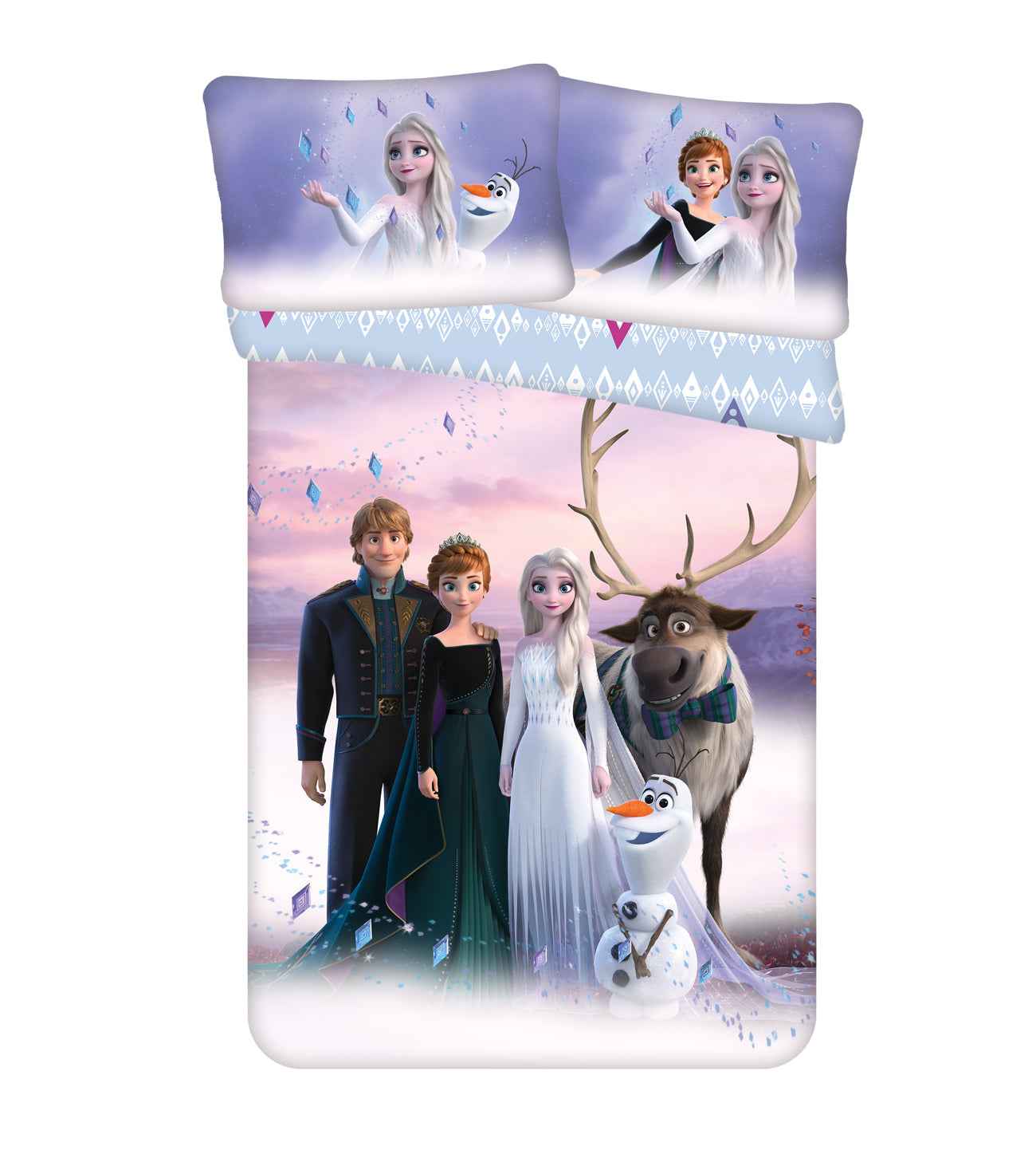 Frozen Kinder-Bettwäsche 100 x 135 cm - weiche Baumwolle Elsa Sven Olaf