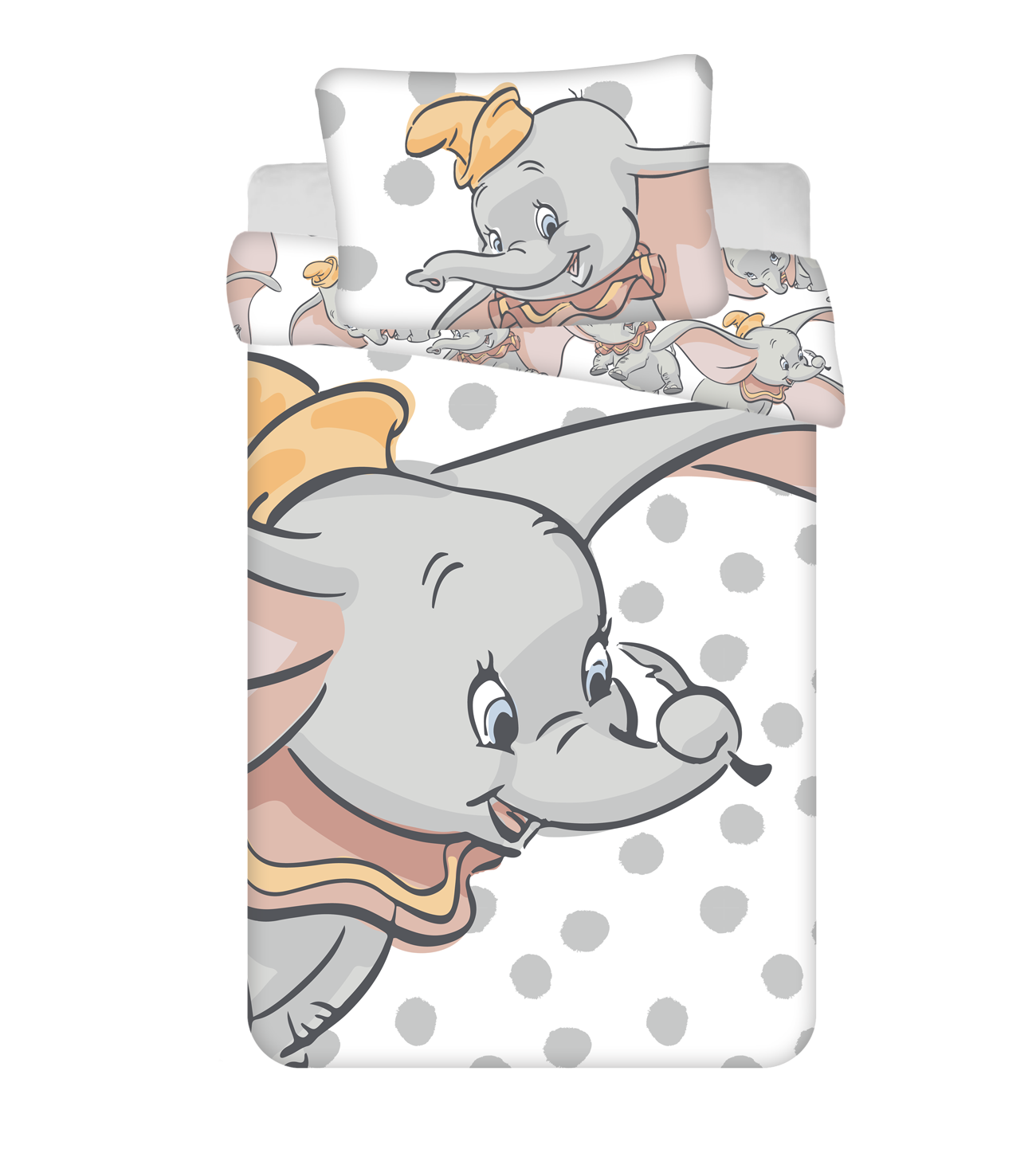 Kinder-Bettwäsche Dumbo 100x135 cm Baumwolle mehrfarbig 2-teilig | Tinisu