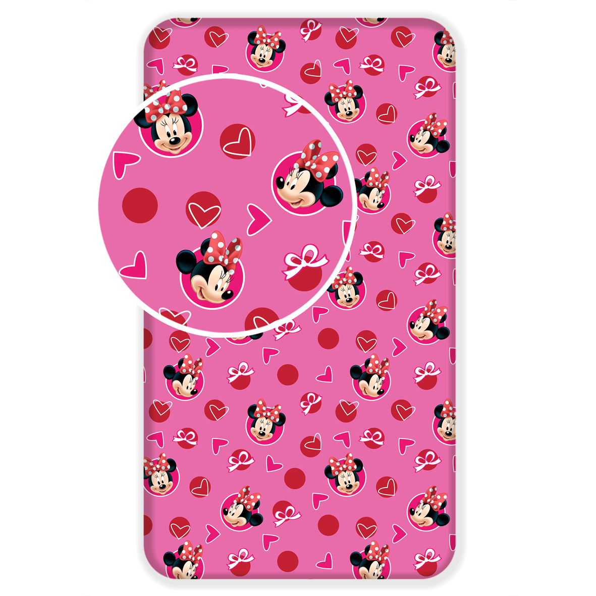 Spannbettlaken Minnie Maus 90x200 cm Baumwolle rosa | Tinisu