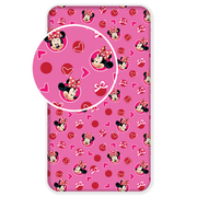 Spannbettlaken Minnie Maus 90x200 cm Baumwolle rosa | Tinisu