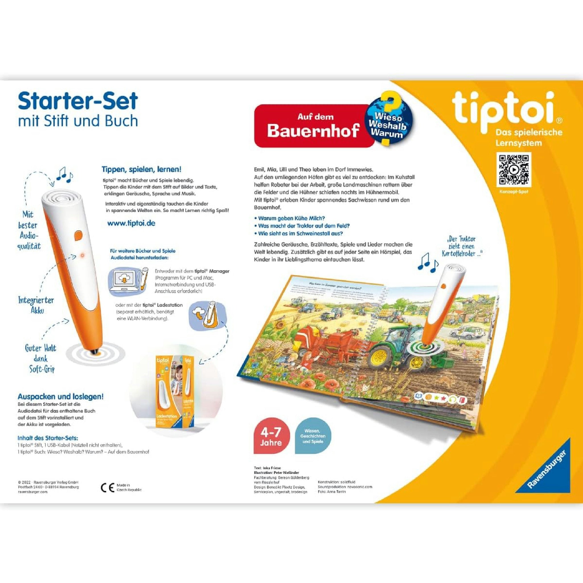 Ravensburger tiptoi Starter-Set 00114: Stift und Bauernhof-Buch – Spielzeug für Kinder ab 4 Jahren – Lernspiele ab 4 Jahre Hauptansicht