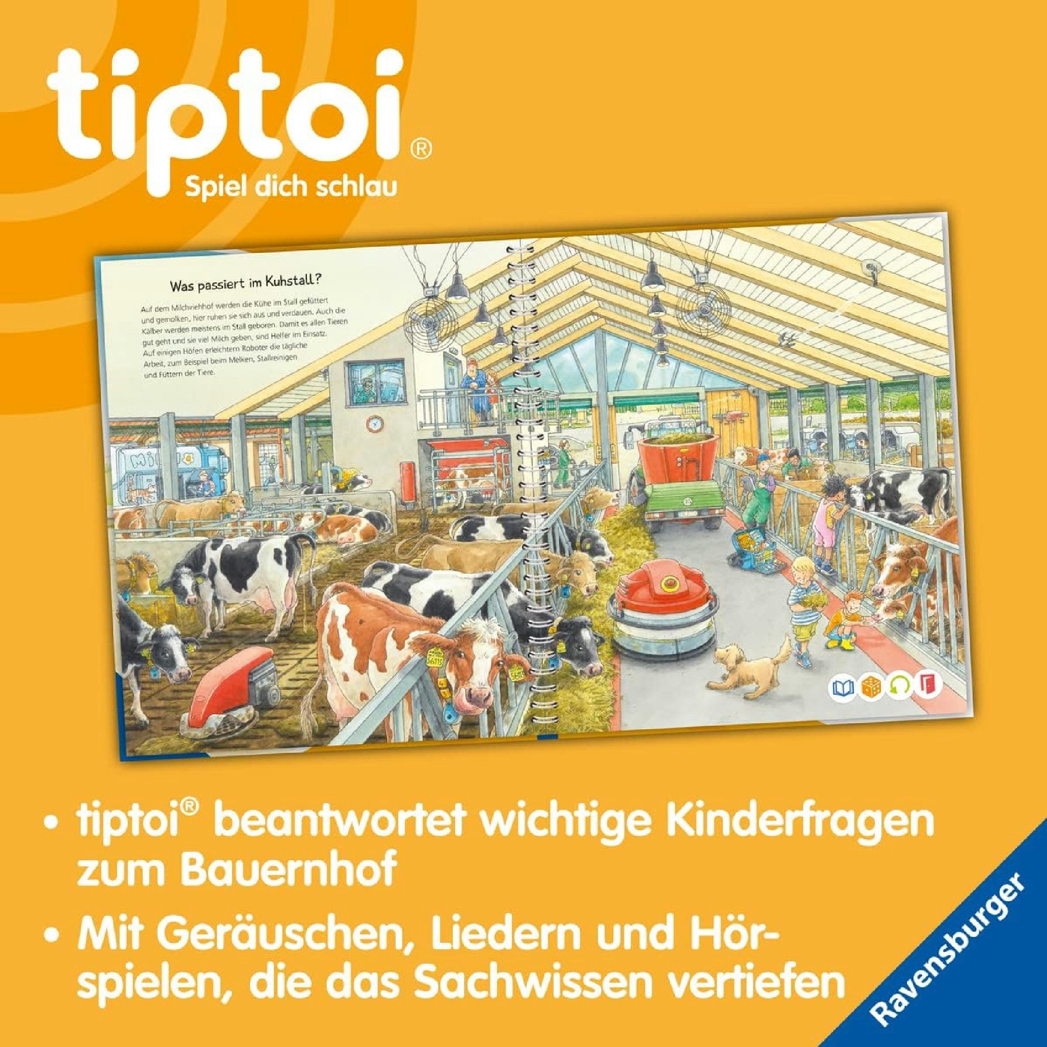 Ravensburger tiptoi Starter-Set 00114: Stift und Bauernhof-Buch – Spielzeug für Kinder ab 4 Jahren – Lernspiele ab 4 Jahre Hauptansicht