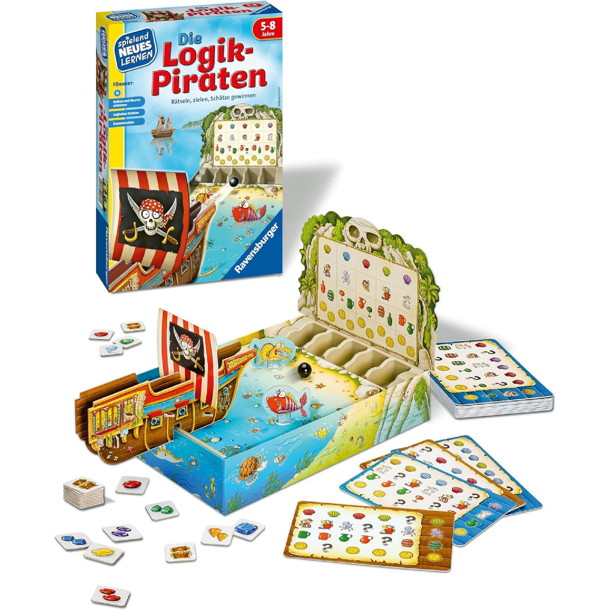 Ravensburger 24969 - Die Logik-Piraten - Spielen und Lernen für Kinder, Lernspiel für Kinder von 5-8 Jahren, Spielend Neues Lernen für 1-4 Spieler Hauptansicht
