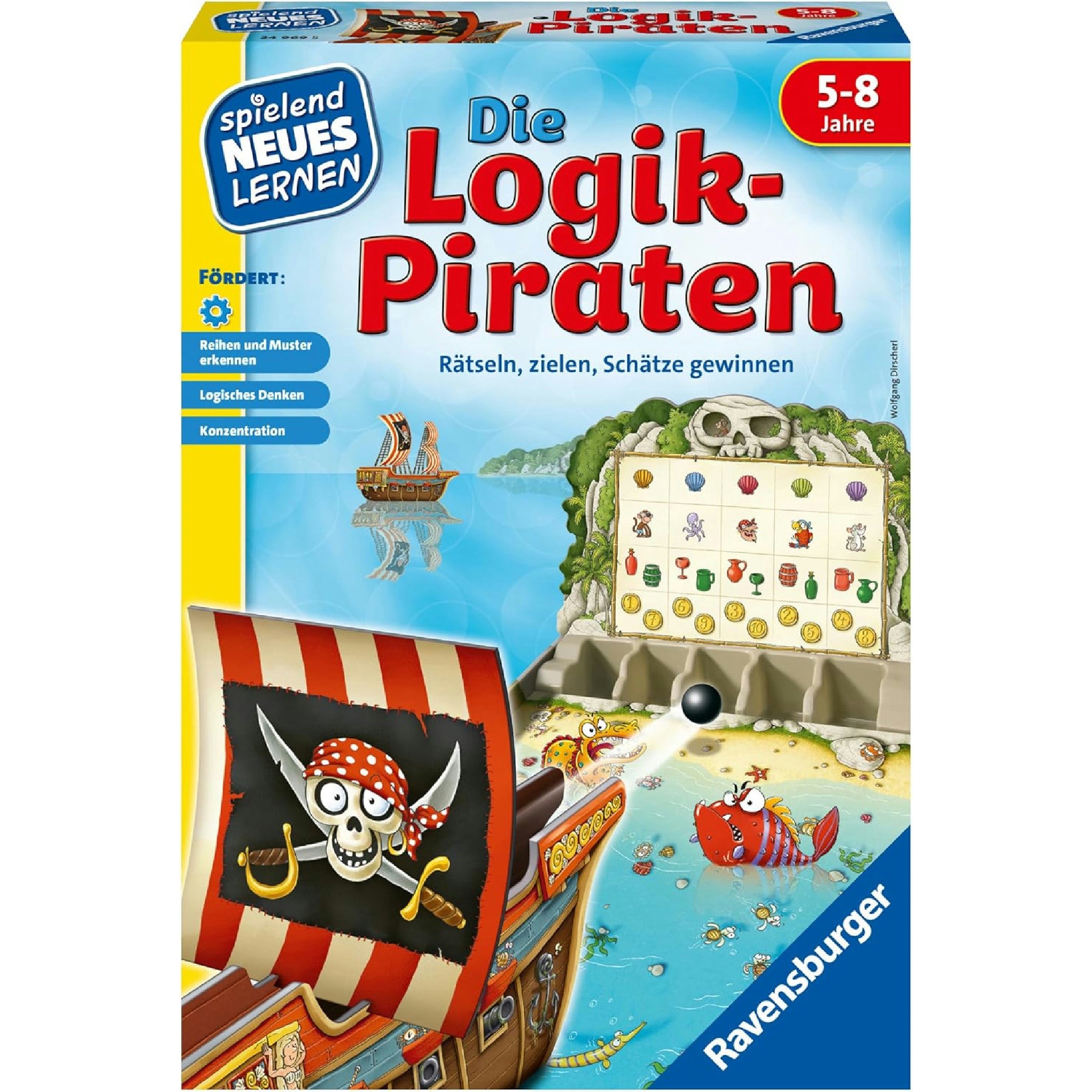 Ravensburger 24969 - Die Logik-Piraten - Spielen und Lernen für Kinder, Lernspiel für Kinder von 5-8 Jahren, Spielend Neues Lernen für 1-4 Spieler Hauptansicht
