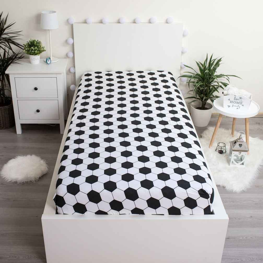 Fußball Spannbettlaken - 90x200 cm Bettbezug Einzelbett Matratzenbezug