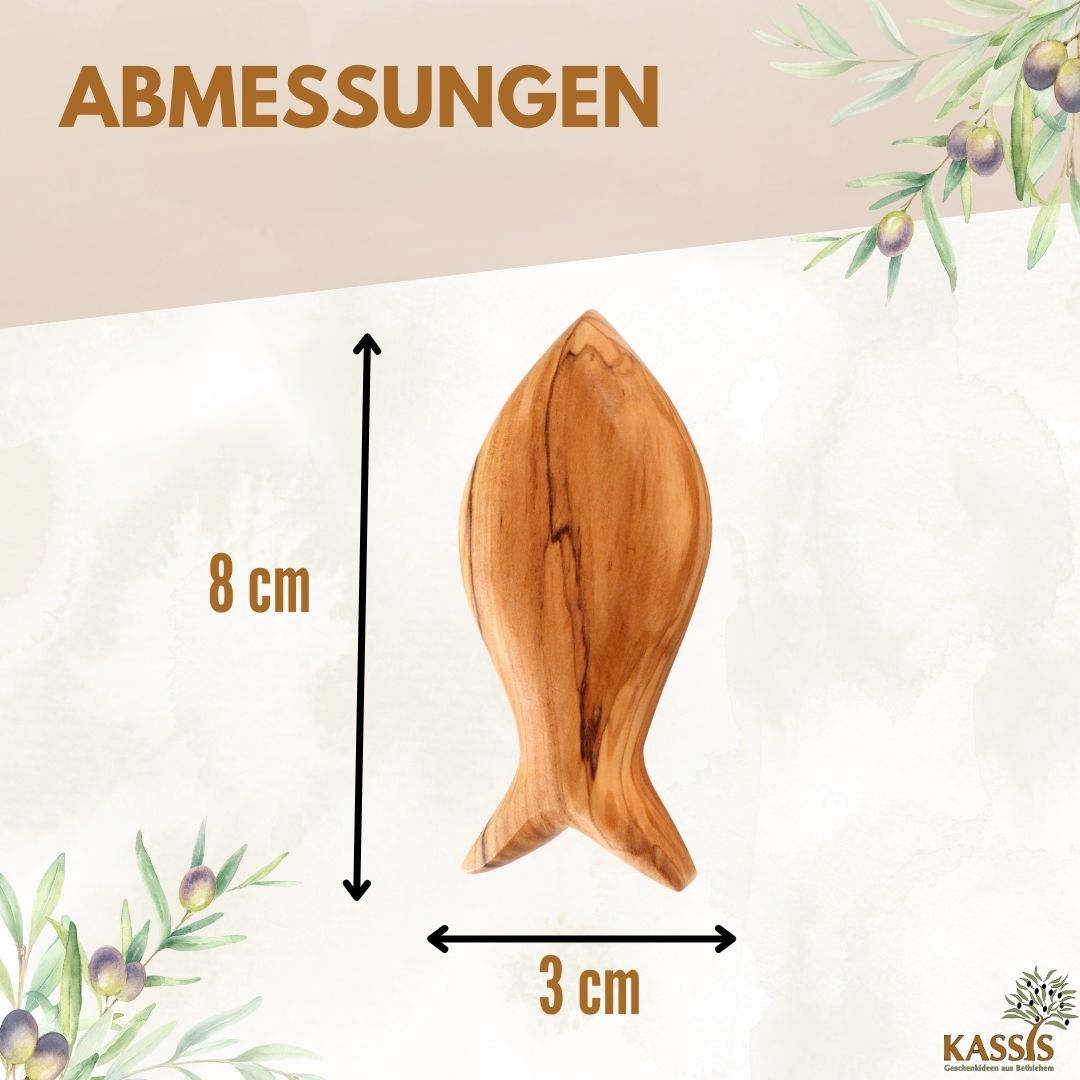 Fisch Handschmeichler aus Olivenholz von Zeus, handgefertigt
