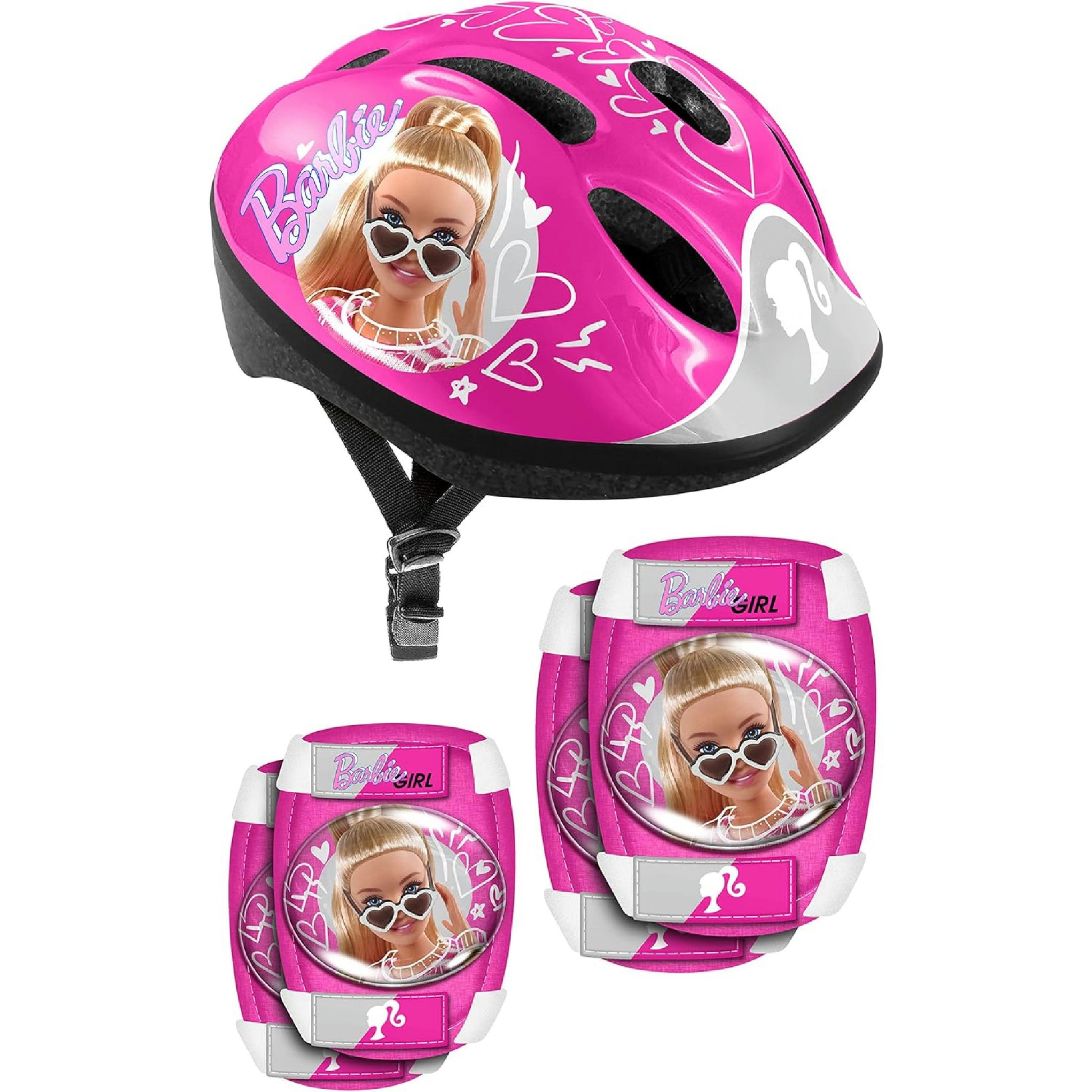 STAMP Helmet + Elbow & Knee Pads Barbie Fille, Pink, 50-56 cm Hauptansicht
