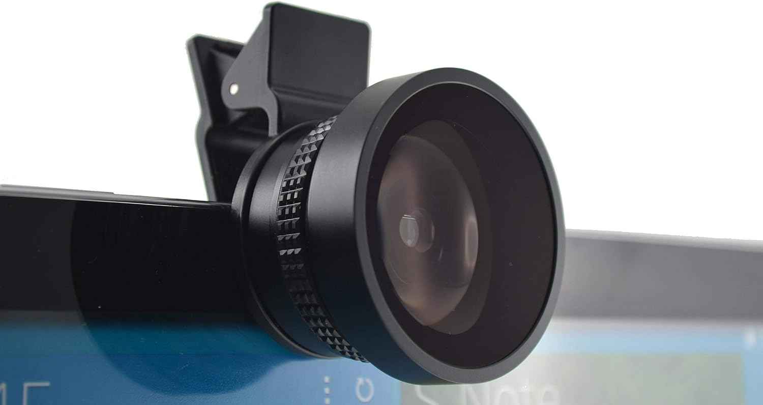 SYSTEM-S Fischaugen und Makro 37 mm Linse mit Clip und Schutztasche für Smartphone