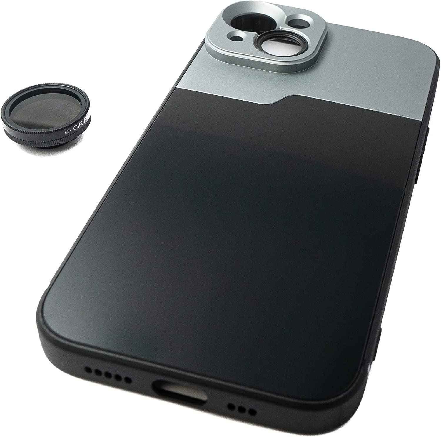 SYSTEM-S CPL Filter Circular Polarizer Linse mit Hülle in Schwarz für iPhone 14 Plus