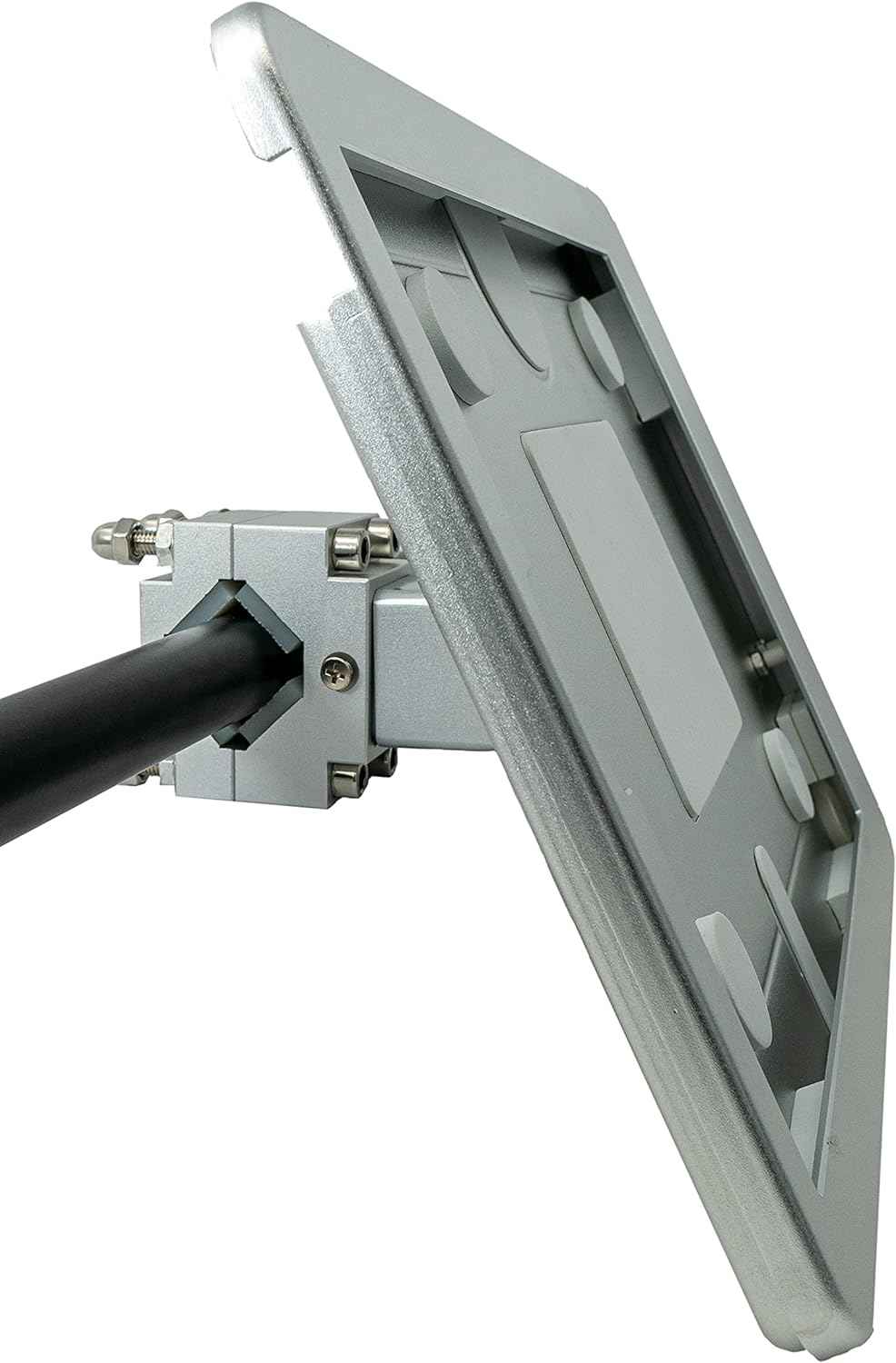 SYSTEM-S Stangen Halterung mit Schloss Befestigung aus Metall in Schwarz für iPad Pro 11"