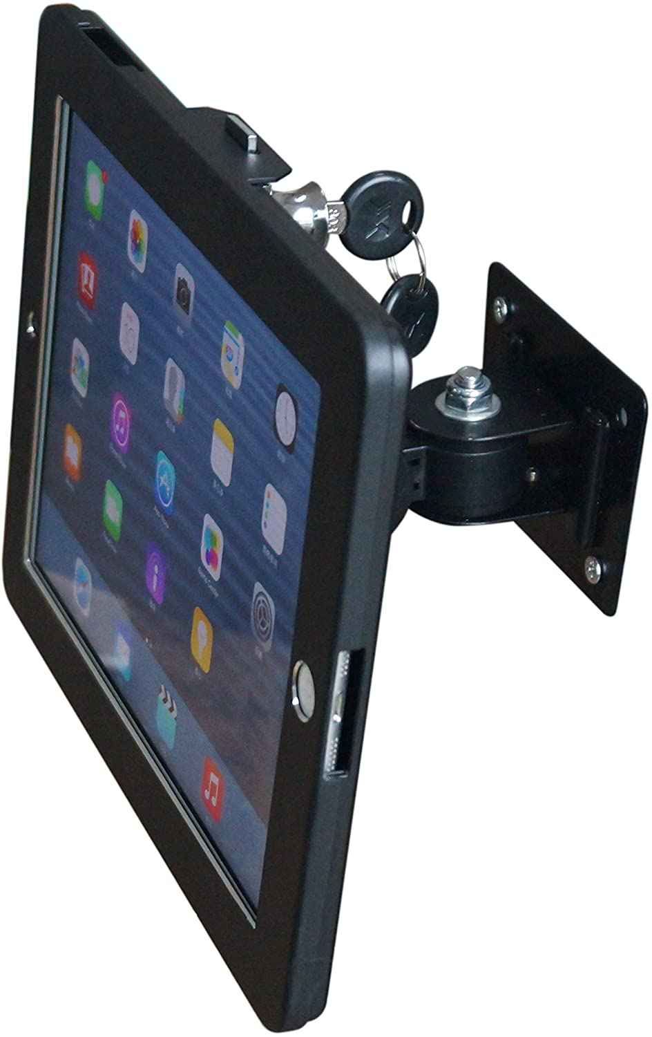 System-S abschließbare Wandhalterung für iPad Air 1-2 iPad Pro 9,7 Zoll (2018) in Schwarz