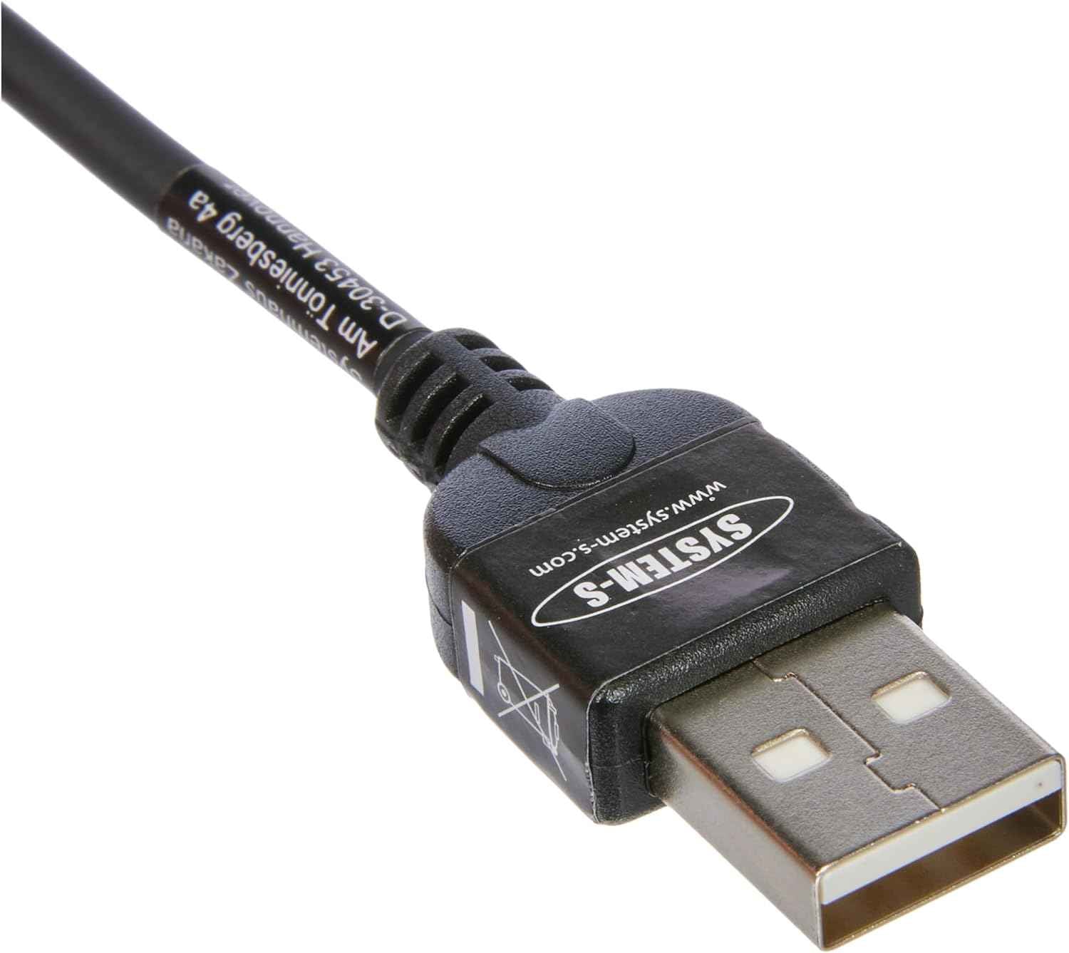 System-S Micro USB 2.0 Kabbel gewinkelt 90 grad Winkelstecker (links/male) Datenkabel und Ladekabel 50 cm
