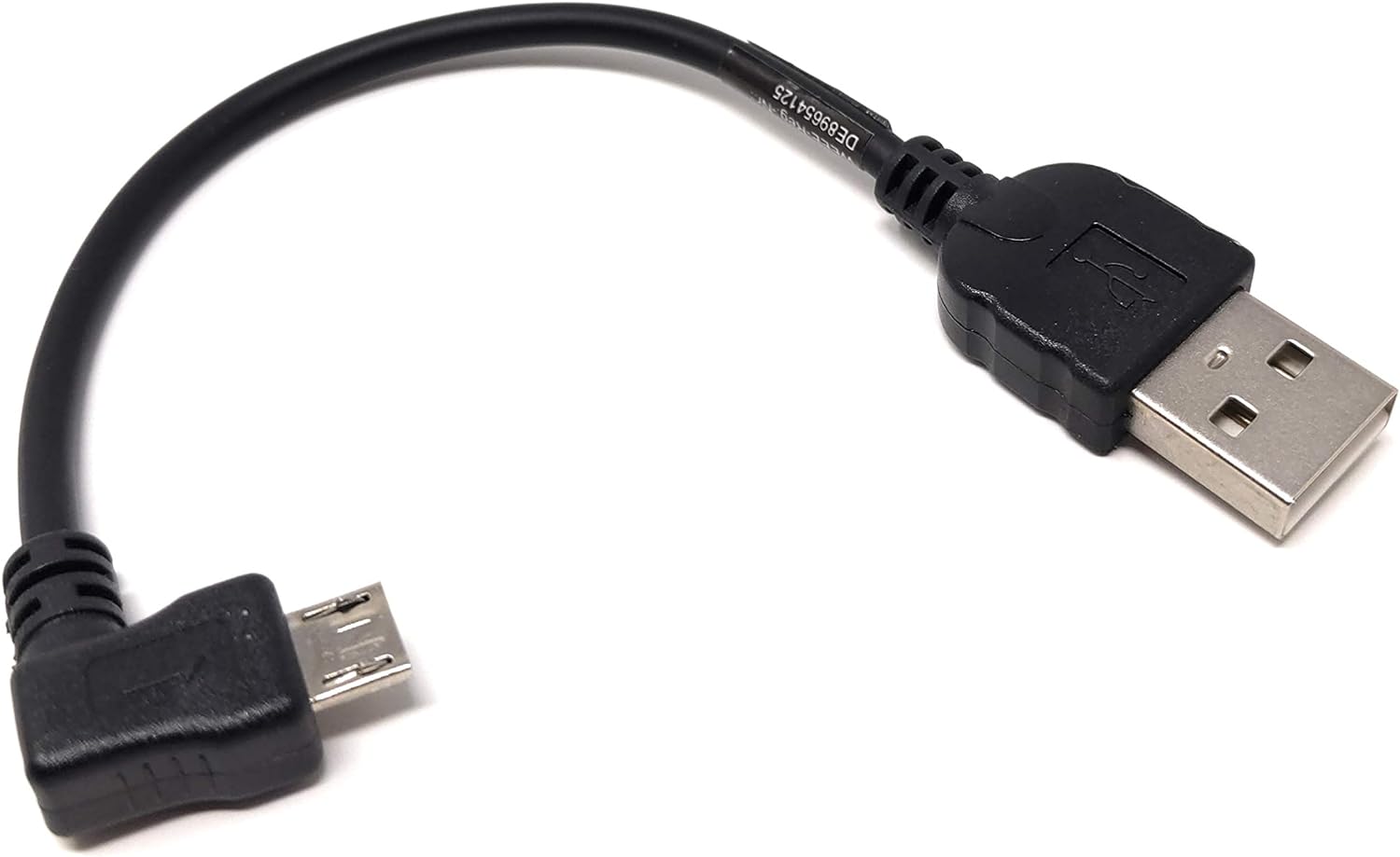 Micro USB Kabel 90° gewinkelt 10 cm Datenkabel Ladekabel schwarz | System-S