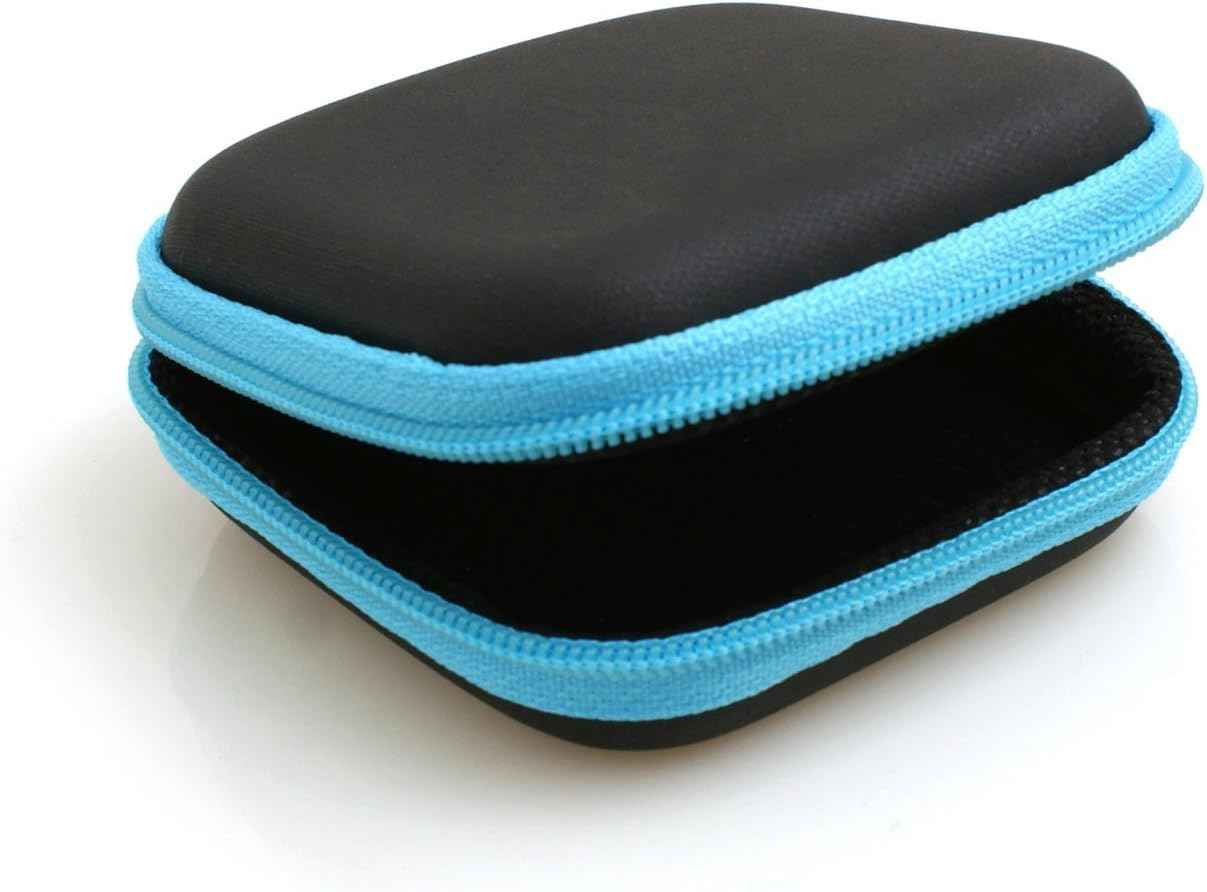 System-S stoßsicheres Kabelschutz Reißverschluss Etui Tasche Box Hülle für Kopfhörer in schwarz-blau
