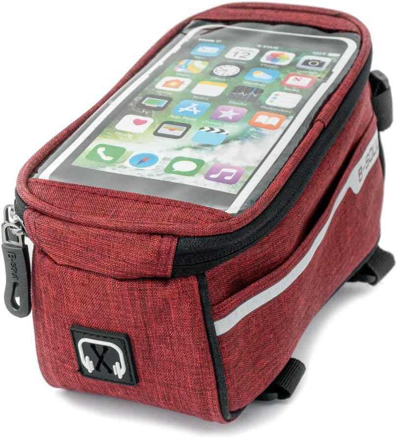 SYSTEM-S Fahrrad Tasche Halterung in Rot Befestigung für Smartphone