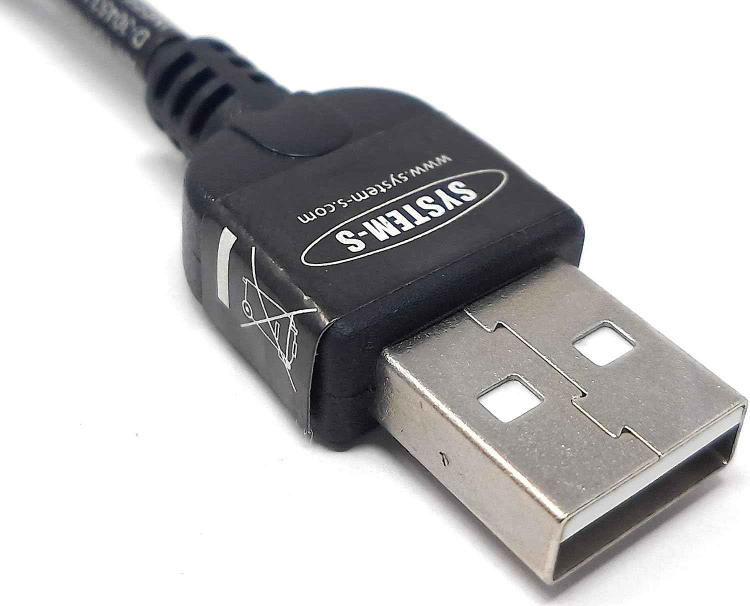 System-S Micro USB 2.0 Datenkabel Ladekabel 140 cm 90 grad gewinkelt links Winkelstecker