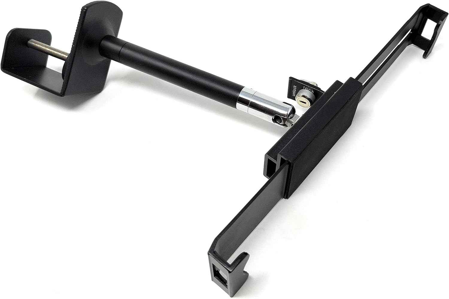 SYSTEM-S Tisch Halterung mit Schloss Befestigung in Schwarz für Tablet von 7" bis 10,5"