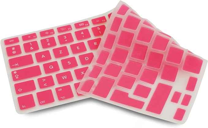System-S Silikon Tastaturschutz Tastaturabdeckung AZERTY Französische Tastatur Abdeckung Schutz für MacBook Pro 13 Zoll 15 Zoll 17 Zoll iMac MacBook Air 13 Zoll in Rosa
