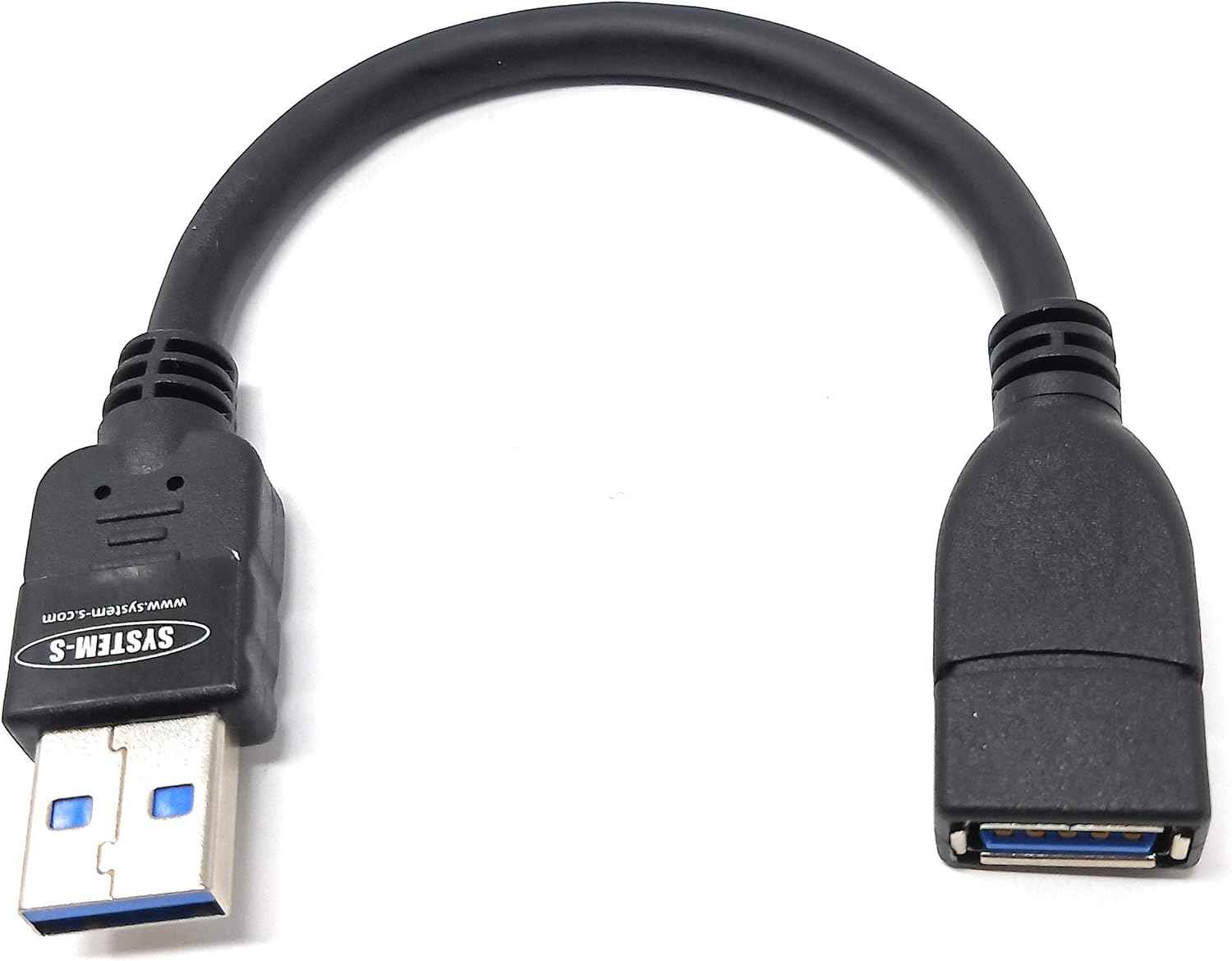 System-S USB 3.0 Typ A (male) auf USB 3.0 Typ A (female) Ladekabel Datenkabel Verlängerungskabel 11 cm