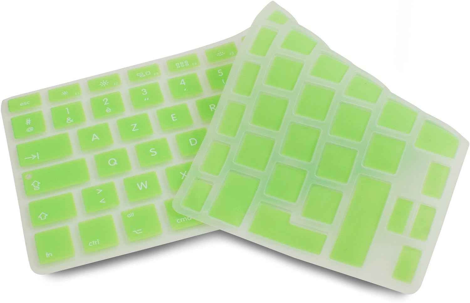 System-S Silikon Tastaturschutz Tastaturabdeckung AZERTY Französische Tastatur Abdeckung Schutz für MacBook Pro 13 Zoll 15 Zoll 17 Zoll iMac MacBook Air 13 Zoll in Grün
