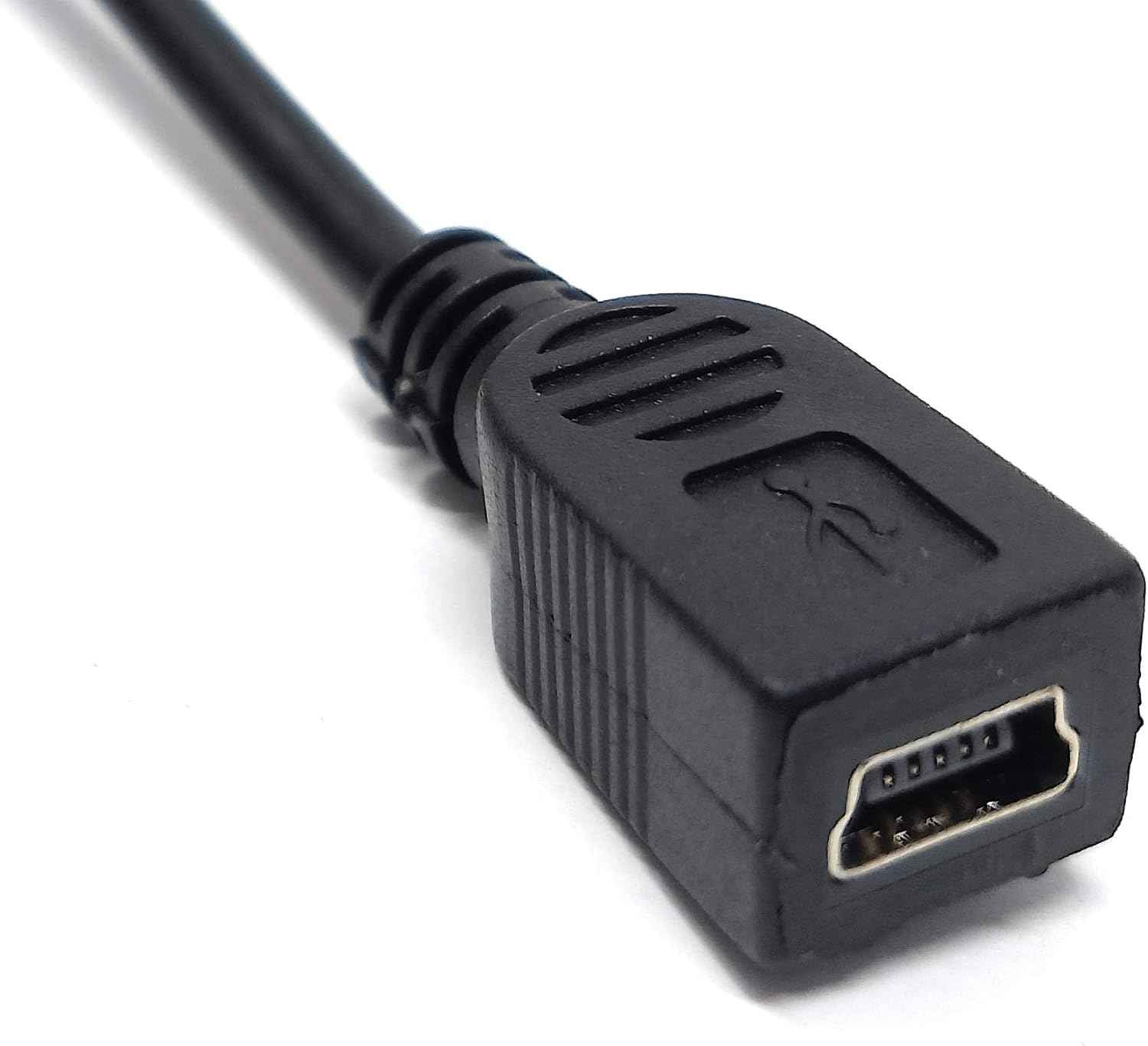 System-S Mini USB Winkelstecker auf Mini USB Buchse Daten- und Ladekabel 25 cm