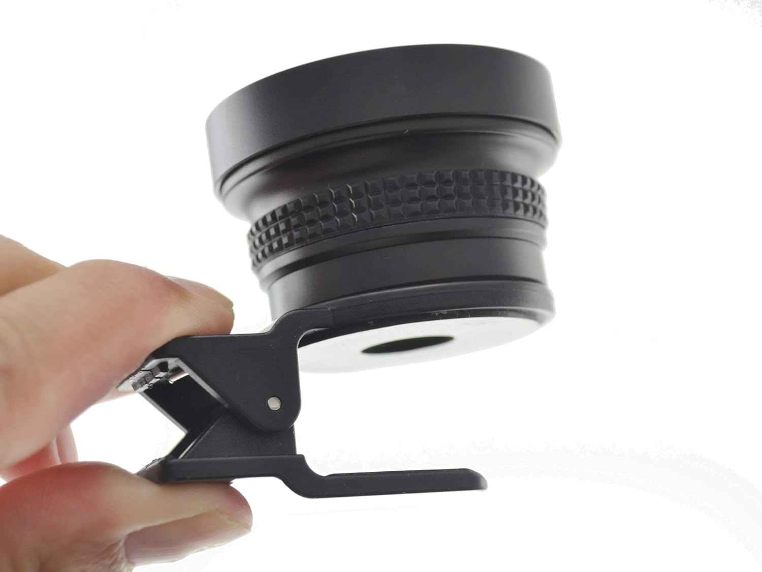 SYSTEM-S Fischaugen und Makro 37 mm Linse mit Clip und Schutztasche für Smartphone
