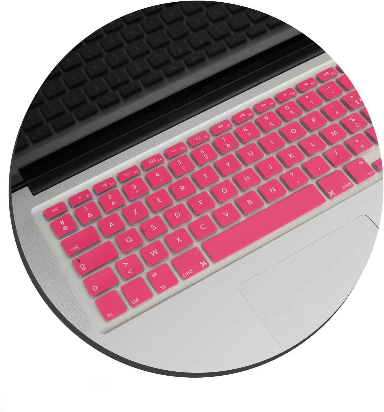 System-S Silikon Tastaturschutz Tastaturabdeckung AZERTY Französische Tastatur Abdeckung Schutz für MacBook Pro 13 Zoll 15 Zoll 17 Zoll iMac MacBook Air 13 Zoll in Rosa
