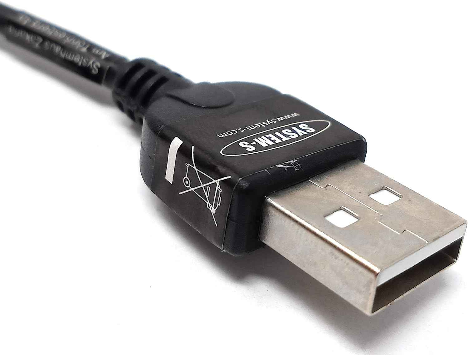 System-S Mini USB Kabel 90 Grad Links gewinkelt 140 cm