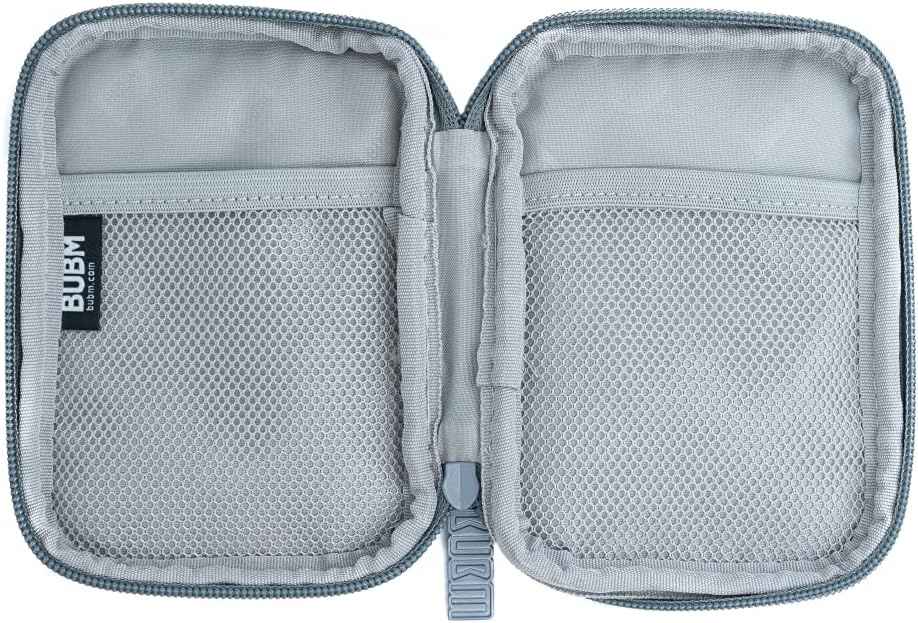 SYSTEM-S Schutztasche gepolstert Spritzwasser geschützt Tasche Case in Grau für Powerbank Kopfhörer