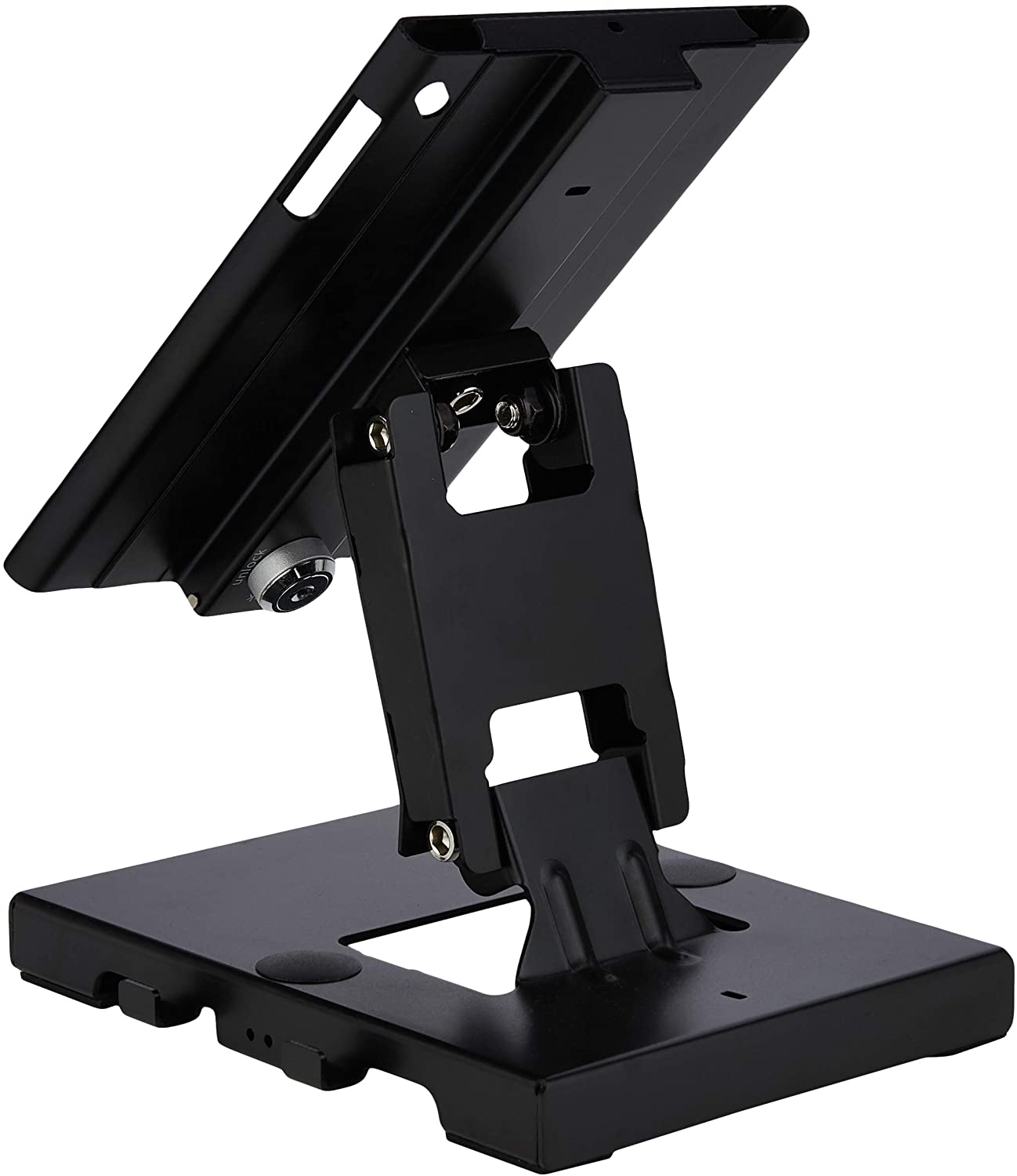 Abschließbare Tablet Halterung für iPad mini 21,5 cm schwarz Metall | System-S