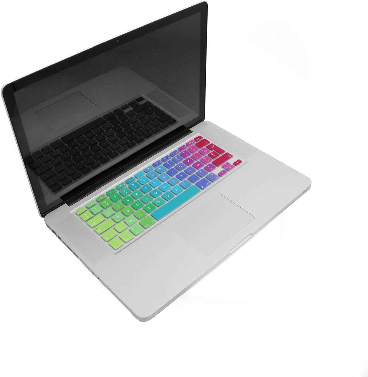 System-S Silikon Tastaturschutz Tastaturabdeckung AZERTY Französische Tastatur Abdeckung Schutz für MacBook Pro 13 Zoll 15 Zoll 17 Zoll iMac MacBook Air 13 Zoll in Regenbogenfarben