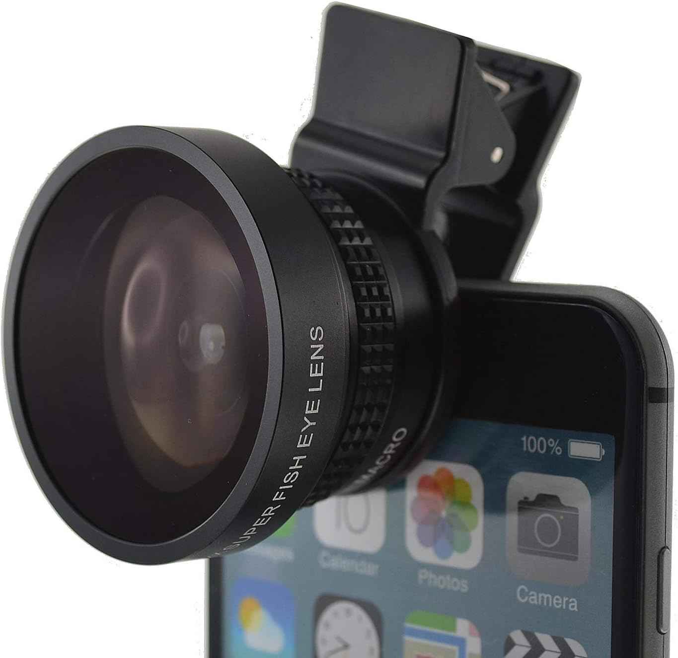 SYSTEM-S Fischaugen und Makro 37 mm Linse mit Clip und Schutztasche für Smartphone