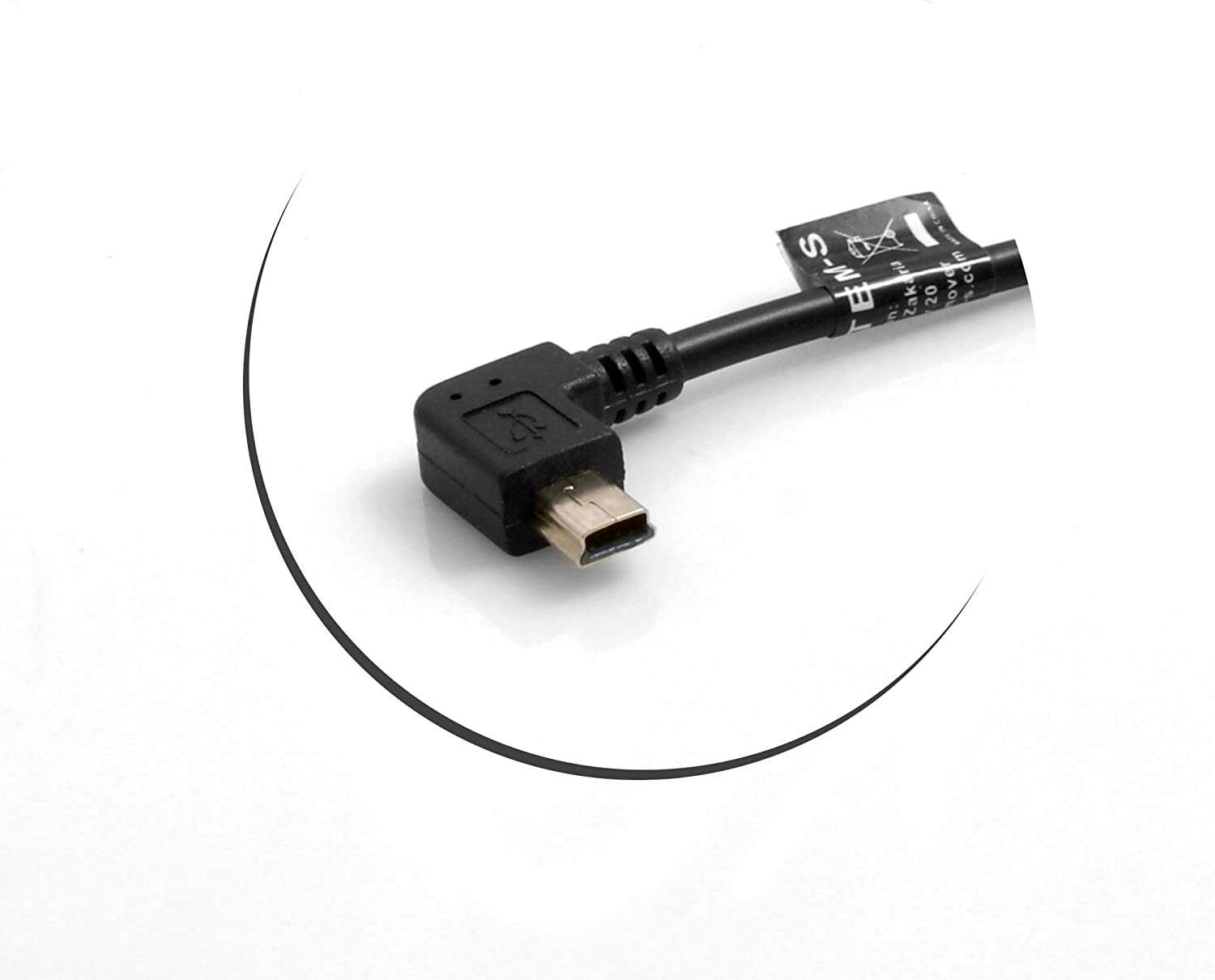 Mini USB Kabel 90° gewinkelt 20 cm Datenkabel Ladekabel | SYSTEM-S